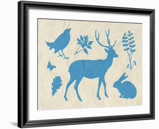 Woodland Creatures IV-Clara Wells-Framed Giclee Print