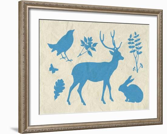 Woodland Creatures IV-Clara Wells-Framed Giclee Print