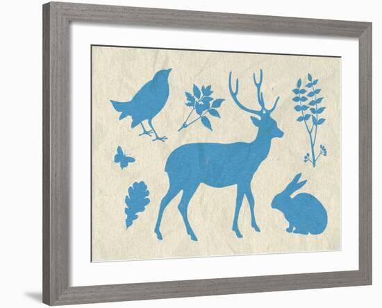 Woodland Creatures IV-Clara Wells-Framed Giclee Print