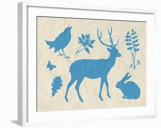 Woodland Creatures IV-Clara Wells-Framed Giclee Print