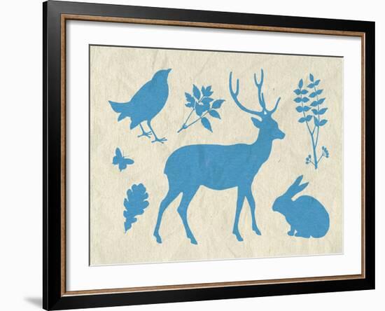 Woodland Creatures IV-Clara Wells-Framed Giclee Print