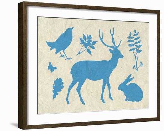 Woodland Creatures IV-Clara Wells-Framed Giclee Print