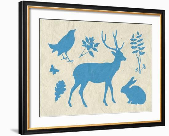 Woodland Creatures IV-Clara Wells-Framed Giclee Print