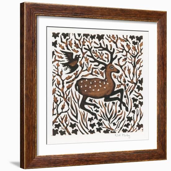 Woodland Deer, 2000-Nat Morley-Framed Giclee Print