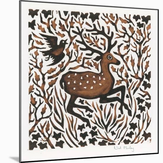 Woodland Deer, 2000-Nat Morley-Mounted Giclee Print