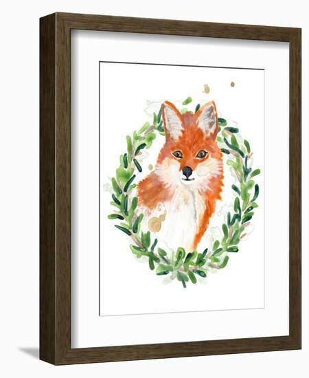 Woodland Holiday Fox-June Vess-Framed Art Print