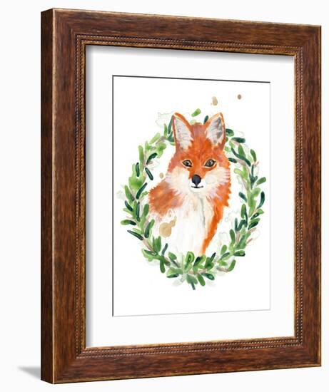 Woodland Holiday Fox-June Vess-Framed Art Print