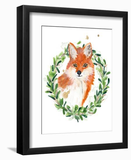 Woodland Holiday Fox-June Vess-Framed Art Print