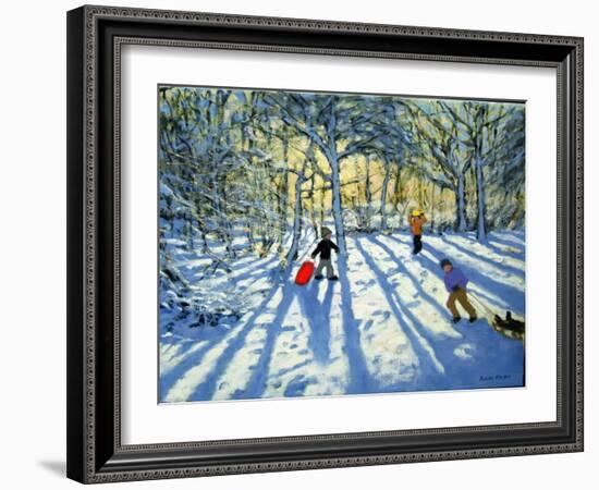 Woodland in Winter, Near Ashbourne, Derbyshire-Andrew Macara-Framed Giclee Print