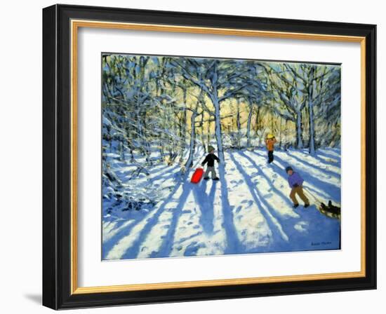 Woodland in Winter, Near Ashbourne, Derbyshire-Andrew Macara-Framed Giclee Print