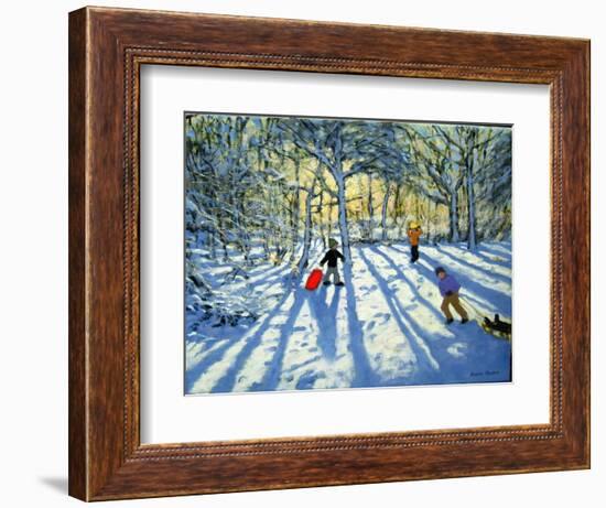 Woodland in Winter, Near Ashbourne, Derbyshire-Andrew Macara-Framed Giclee Print