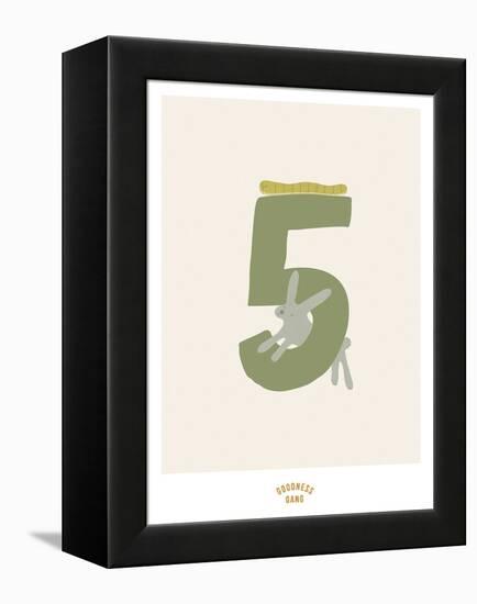Woodland Numbers - Five-Goodness Gang-Framed Stretched Canvas