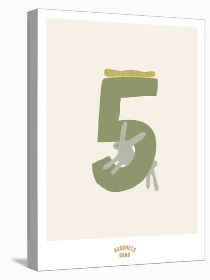 Woodland Numbers - Five-Goodness Gang-Framed Stretched Canvas