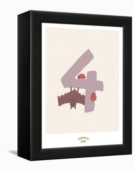 Woodland Numbers - Four-Goodness Gang-Framed Stretched Canvas