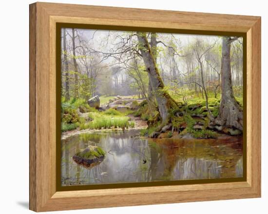 Woodland Pond, 1890-Peder Mork Monsted-Framed Premier Image Canvas