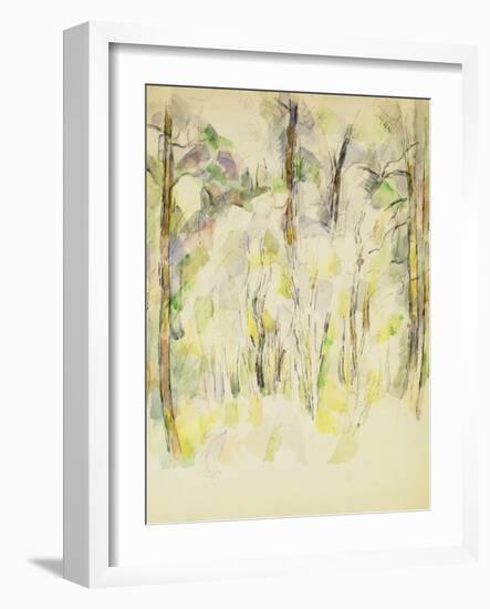 Woodland Scene, C.1900-1904-Paul Cézanne-Framed Giclee Print