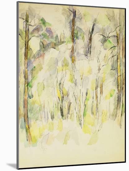 Woodland Scene, C.1900-1904-Paul Cézanne-Mounted Giclee Print