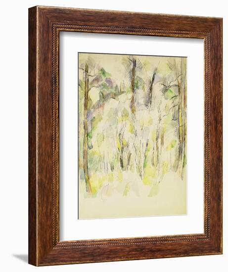 Woodland Scene, C.1900-1904-Paul Cézanne-Framed Giclee Print