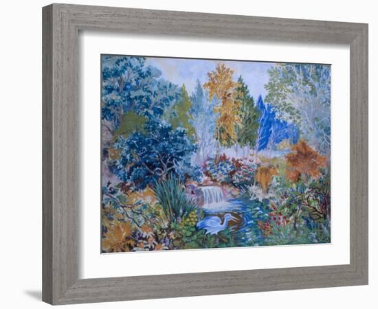 Woodland Scene with Cow and Heron, C.1930-Louis Wain-Framed Giclee Print