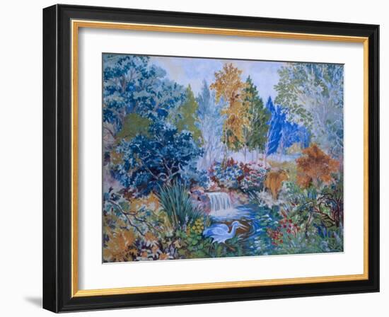 Woodland Scene with Cow and Heron, C.1930-Louis Wain-Framed Giclee Print