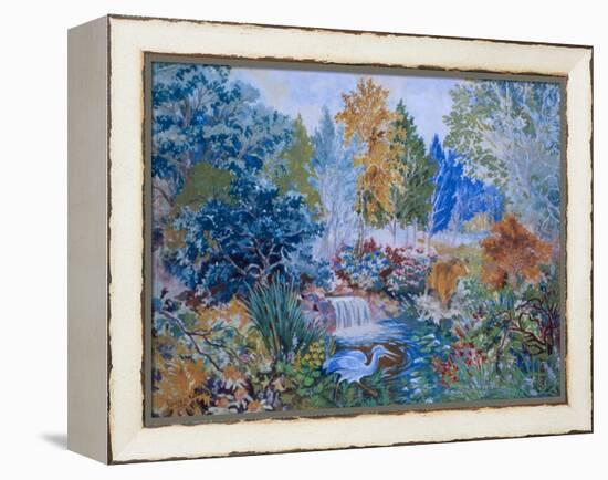 Woodland Scene with Cow and Heron, C.1930-Louis Wain-Framed Premier Image Canvas