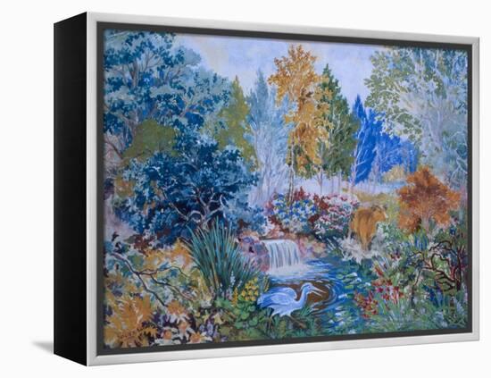 Woodland Scene with Cow and Heron, C.1930-Louis Wain-Framed Premier Image Canvas
