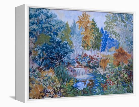 Woodland Scene with Cow and Heron, C.1930-Louis Wain-Framed Premier Image Canvas