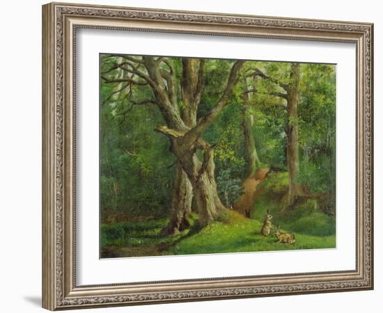 Woodland Scene with Rabbits, 1862-Hubert von Herkomer-Framed Giclee Print