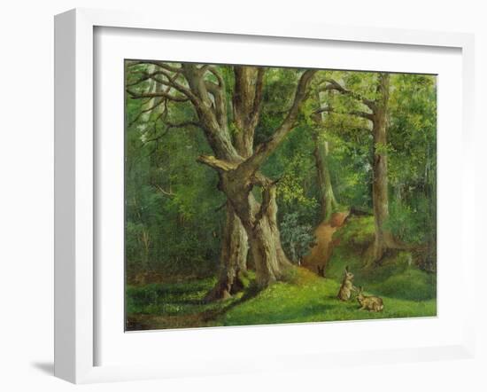 Woodland Scene with Rabbits, 1862-Hubert von Herkomer-Framed Giclee Print