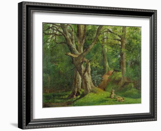 Woodland Scene with Rabbits, 1862-Hubert von Herkomer-Framed Giclee Print