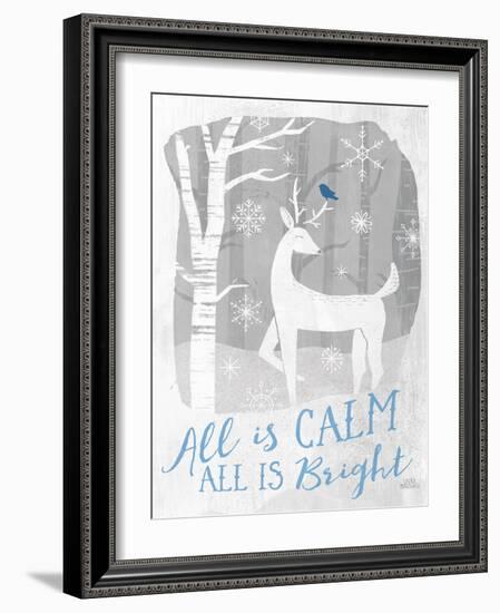 Woodland Wishes I Blue-Laura Marshall-Framed Art Print