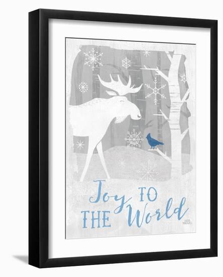 Woodland Wishes III Blue-Laura Marshall-Framed Art Print