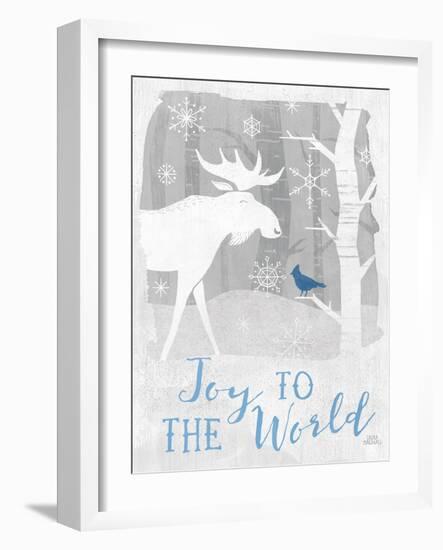 Woodland Wishes III Blue-Laura Marshall-Framed Art Print