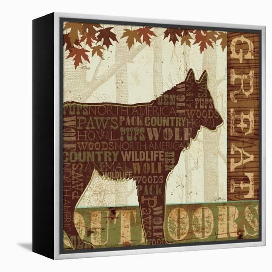 Woodland Words III-Jess Aiken-Framed Stretched Canvas