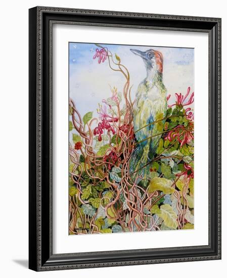 Woodpecker in the Honeysuckle, 2010-Joan Thewsey-Framed Giclee Print