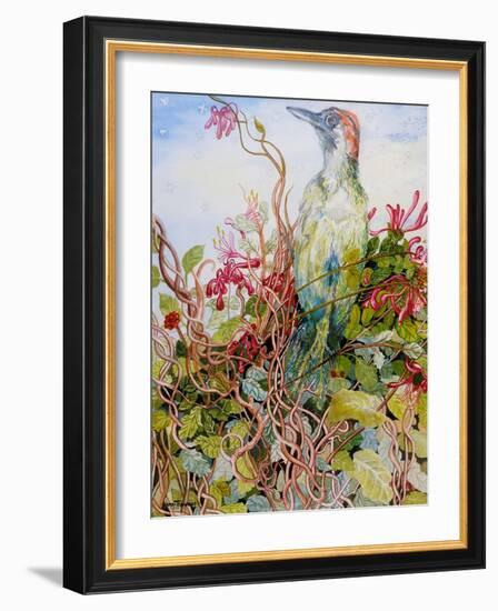 Woodpecker in the Honeysuckle, 2010-Joan Thewsey-Framed Giclee Print