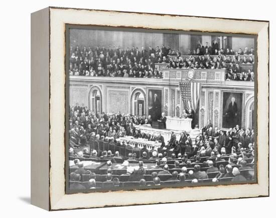 Woodrow Wilson Addressing Congress-null-Framed Premier Image Canvas