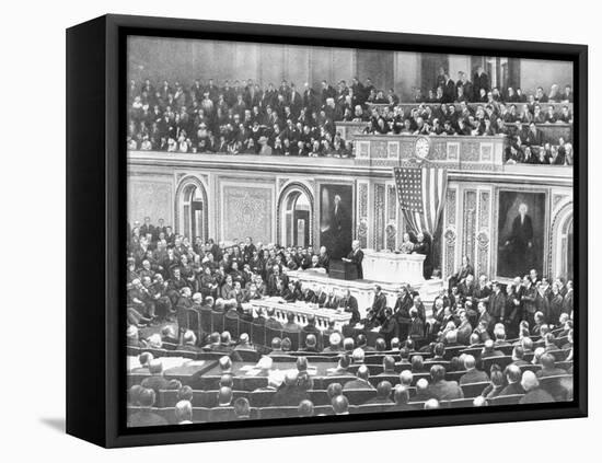 Woodrow Wilson Addressing Congress-null-Framed Premier Image Canvas