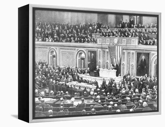 Woodrow Wilson Addressing Congress-null-Framed Premier Image Canvas