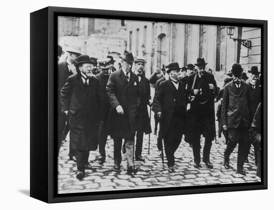 Woodrow Wilson, Georges Clemenceau, Arthur Balfour, and Baron Sonnino-null-Framed Premier Image Canvas