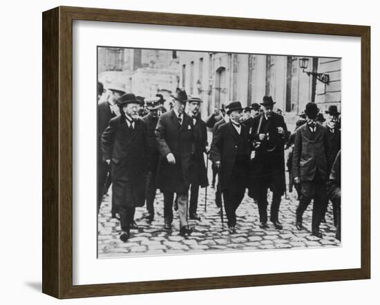 Woodrow Wilson, Georges Clemenceau, Arthur Balfour, and Baron Sonnino-null-Framed Photographic Print