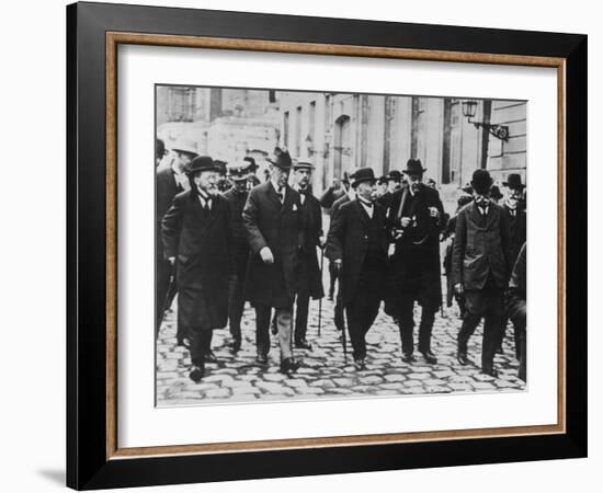 Woodrow Wilson, Georges Clemenceau, Arthur Balfour, and Baron Sonnino-null-Framed Photographic Print