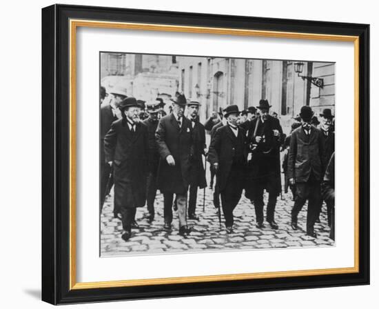 Woodrow Wilson, Georges Clemenceau, Arthur Balfour, and Baron Sonnino-null-Framed Photographic Print