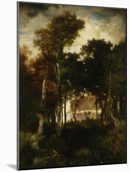 Woods by a River, 1886-Thomas Moran-Mounted Giclee Print