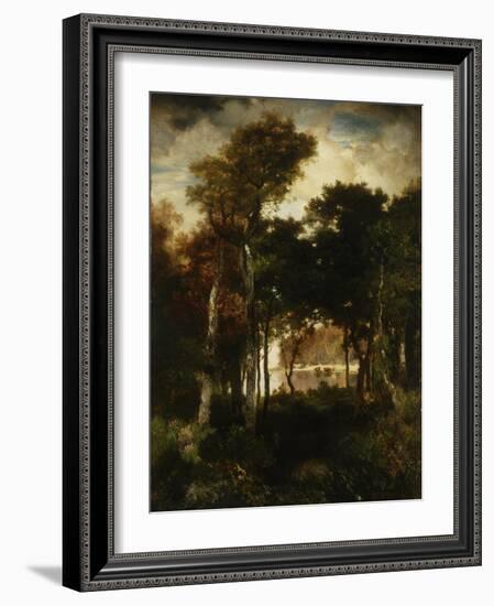 Woods by a River, 1886-Thomas Moran-Framed Giclee Print