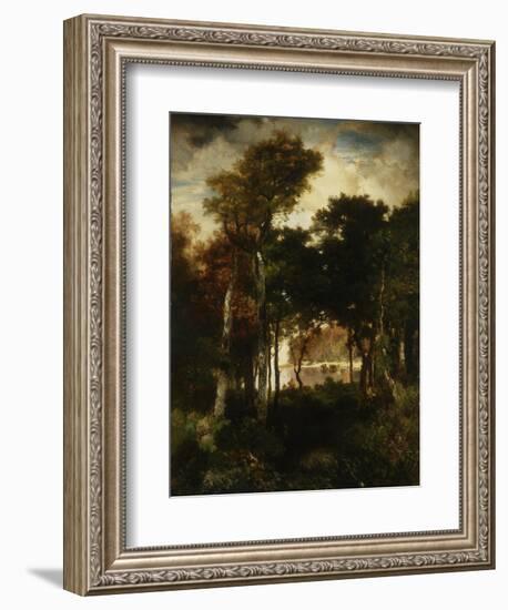 Woods by a River, 1886-Thomas Moran-Framed Giclee Print