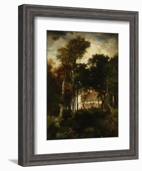 Woods by a River, 1886-Thomas Moran-Framed Giclee Print