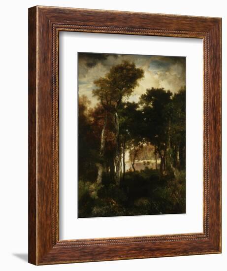 Woods by a River, 1886-Thomas Moran-Framed Giclee Print