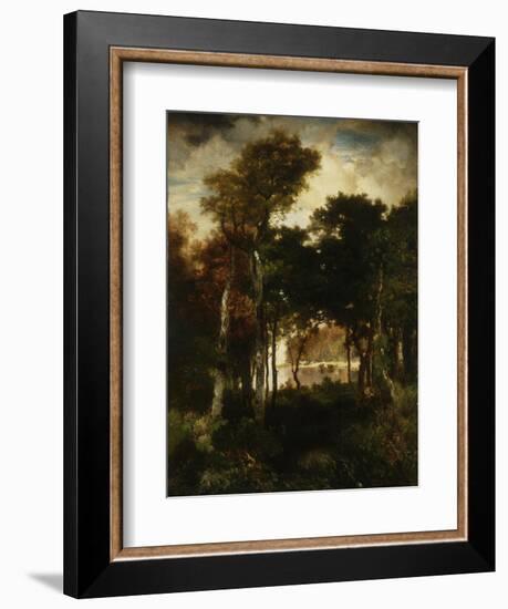Woods by a River, 1886-Thomas Moran-Framed Giclee Print
