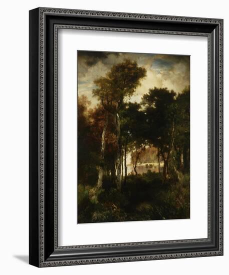 Woods by a River, 1886-Thomas Moran-Framed Giclee Print